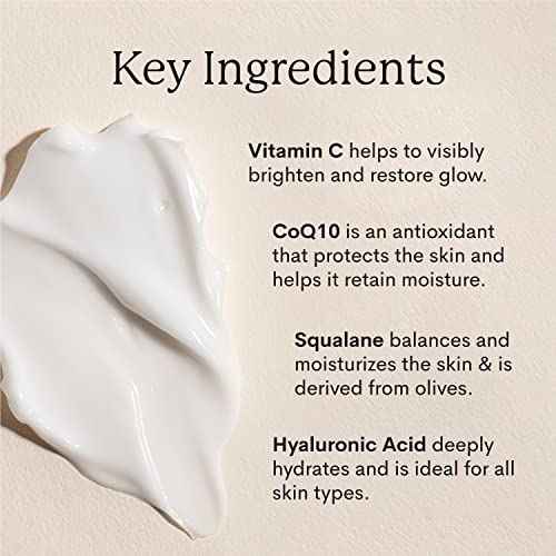 FLEUR & BEE Brightening Moisturizer | Clean, 100% Vegan | Anti Aging, Wrinkle Cream with Vitamin C | Wrinkles, Hyperpigmentation & Dark Spot Corrector for Face | Cr?me de la Cream 1.5 oz