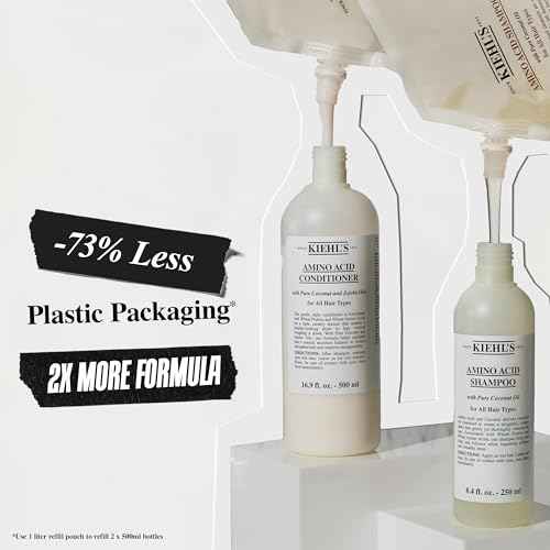 Kiehl's Amino Acid Conditioner, Strengthening and Moisturizing Hair Treatment, with Amino Acids, Jojoba and Coconut Oil to Improve Manageability and Added Shine, Suitable for All Hair Types