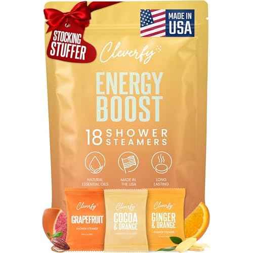 Cleverfy Citrus Shower Steamers Aromatherapy ? Stocking Stuffers for Teen Girls, Women and Wife ? Christmas Gifts for Teens and Women ? White Elephant Gifts for Adults ? 18 Tablets