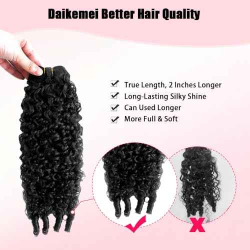 Burmese Curly Bundles Human Hair 16 18 20 Inches 3C4A Water Wave Quick Weave with Spiral Curly End 100% Unprocessed Kinky Curly Human Bundles in Hair Extensions Natural Black