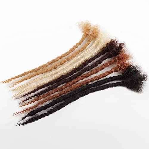 Orientfashion Textured Loc Extensions Human Hair Curly Ends Handmade Permanent Locs Extensions Can Be Dyed Bleached Curled and Twisted (12inch 30strands, 0.8cm Natural black)