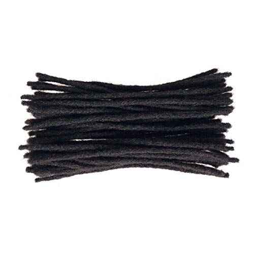 100% Human Hair Dreadlocks Extension Handmade Locs Small Size(diameter 0.4cm) 14inch 40 Strands/pack Natural Black #1B
