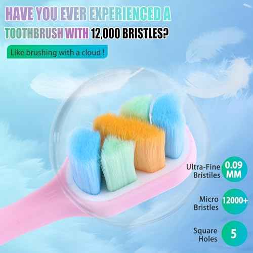 6-Pack Extra Soft Toothbrushes for Sensitive Teeth & Receding Gums - Dentist-Designed Tapered Bristles for Gentle Plaque Removal - Individually Wrapped Toothbrushes