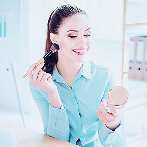 Mpowtech 5 Pack Gold Compact Mirror for Purse - 1x/2x Magnification Travel Makeup Mirror,Magnifying Small Pocket Mirror,Handheld 2-Sided Portable Cosmetic Mirror,Compact Mirror for Gift