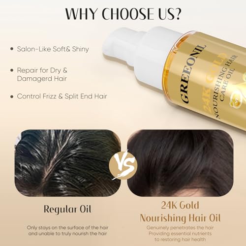 Hair Oil with Argan Oil, Coconut Oil, Olive Oil, Vitamin E for Nourish Hair, Smooth Frizz, Add Shine, Hair Treatment Oil for Women Men Frizzy Damaged Fine Curly Hair, Leave-in, 2Pack