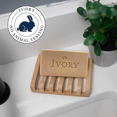 Ivory Exfoliating Bath Bar Soap, Designed for Whole Family with Plant-Based Cleansers, Made Without Heavy Perfumes, Parabens or Phthalates, Warm Vanilla + Oat Milk Scent, 3.17 oz (4 Count)
