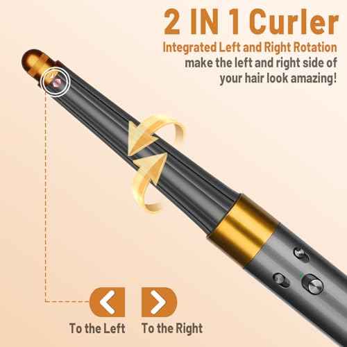 Hair Long Conical Barrel for Dyson Airwrap, 0.78-1.4Inch/ 20-36mm Conical Long Curling Barrels Compatible with Airwrap HS01/05, Self-Curling Hair Roller Curlers Attachment, Gold