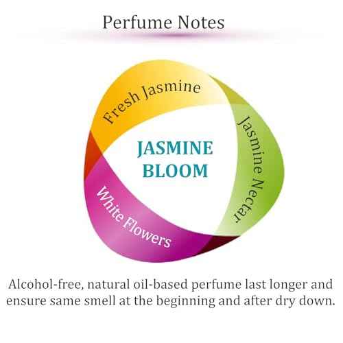 Zoha Jasmine Bloom - Jasmine Perfume for Women and Men, Alcohol Free Perfume Oil Roll On, Natural Clean Travel Size Parfum, 6ml Roller