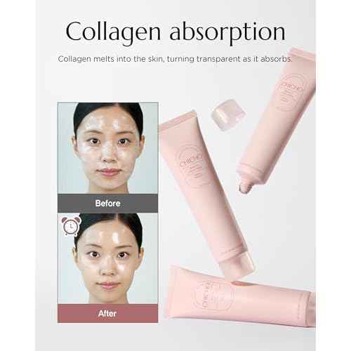 CHICHO Bouncy Glow Mask 300Da Ultramolecular Hibiscus Collagen - Korean Face Peel Off Mask Skin Elasticity Radiant Glow Hydrating Sensitive Skin - Vegan, Hypoallergenic, 2.03 fl.oz.