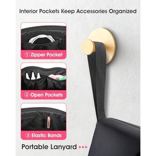 Hair Tools Travel Bag with Heat-Resistant Mat, Large Capacity Organizer for Curling Iron, Flat Iron, Blow Dryer & Hair Accessories, Portable Travel Case for Styling Tools (Midnight)