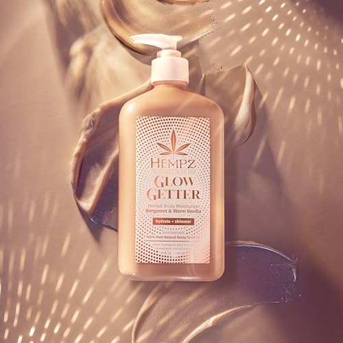Hempz Glow Getter Body Lotion, Hydrating Moisturizer with Shimmer, 17 oz.