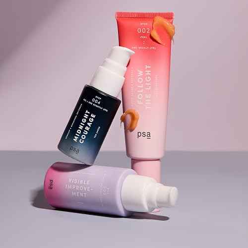PSA - FOLLOW THE LIGHT Multi Acids & Vitamin C Peel | Glycolic + Lactic Acid, Vitamin C, Pomegranate Enzymes | Suitable for All Skin Types (50 mL | 1.7 oz)