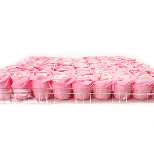 81PCS Soap Flower, Roses Rosas Floral Shaped Scented Bath Body Shower Petals Bouquet Flores De Jabon for Her, Valentine's Day, Wedding, Birthday, Mothers Day, Anniversary, Party Favors Gifts Idea Pink