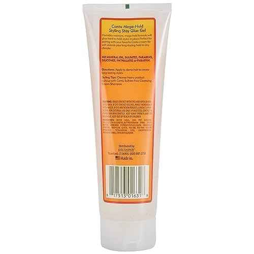 Cantu Natural Hair Styling Gel Stay Extreme Hold Tube, 8 Oz