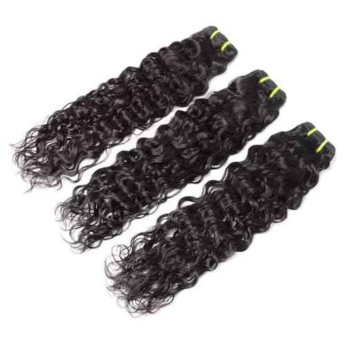 18 20 22 Inch Water Wave Bundles Human Hair 100% Unprocessed Curly Brazilian Virgin Hair Wet And Wavy 3 Bundles Human Hair Natural Black