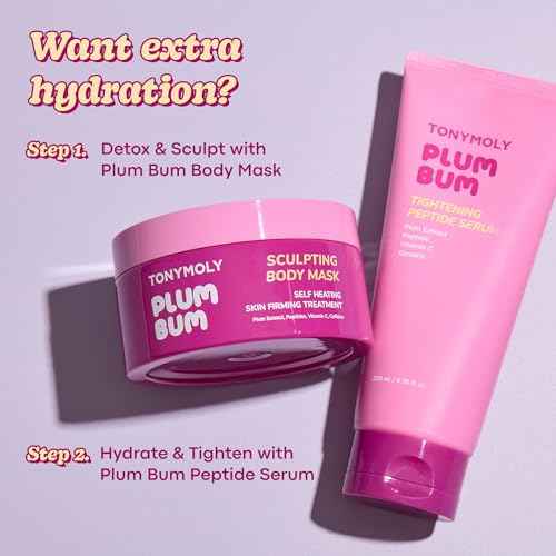 TONYMOLY Plum Bum Tightening Peptide Serum ? Firming & Hydrating Body Serum with Plum Extract, Vitamin C & Glycerin, 6.76 fl oz