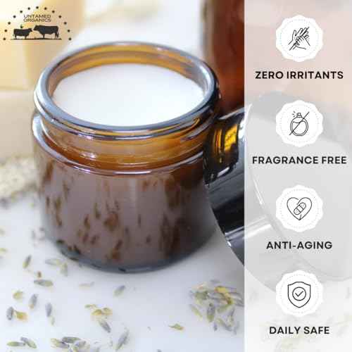 Handmade Tallow, Castor Oil, and Frankincense Oil Skin Balm - 100% Grass-Fed Tallow for Skin Care - Face & Body Moisturizer for Sensitive Skin, Eczema All-Purpose Balm - 2 FL. oz.