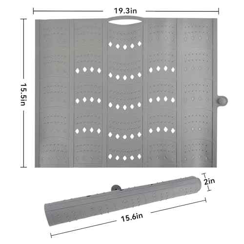 BRIAN & DANY Makeup Mat for Sink, Bathroom Sink Cover for Counter Space, Foldable Silicone Sink Mat Organizer Countertop RV Space Saver, Gray, 19.3" x 15.5"