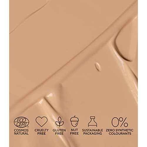 M?DARA Organic Skincare |SKINONYM Semi-Matte Peptide Foundation, #35 TRUE BEIGE, 30ml ? Boosted by collagen-supporting peptides, Semi-matte finish, Adapts to the skin's texture, Ecocert certified.