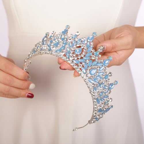 JWICOS Crystal Crowns and Tiaras Headband for Women Princess Wedding Tiara for Birthday Party Prom Bridal Tiara Crown for Halloween Costume