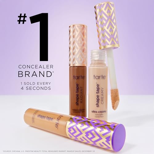 tarte shape tape radiant concealer ? Medium-Coverage, Radiant Finish for Under Eye Concealer for Dark Circles, Fine Lines, Redness & Discoloration, Hydrating, Vegan, Cruelty Free