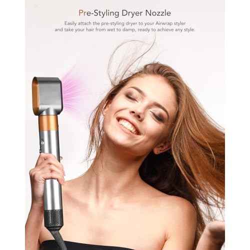 Pre-Styling Dryer Nozzle for Dyson Airwrap HS01/HS05 ? Fast Drying Attachment, Nickel/Copper (Part 969759-05)
