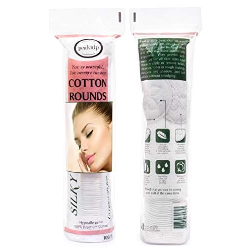 Premium 100% Cotton Rounds (300 Count) - Soft and Gentle Makeup Remover and Cleansing Pads for Face, Nail, and Personal Care - Absorbent, Textured, Lint-Free, and Hypoallergenic