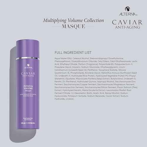 Alterna CAVIAR Anti-Aging Multiplying Volume Masque 5 Fl Oz | Lightweight Hydrating Hair Volumizer Mask for Fine, Thin, Limp or Flat Hair | Adds Shine & Body | Strengthens, Detangles & Boosts Fullness