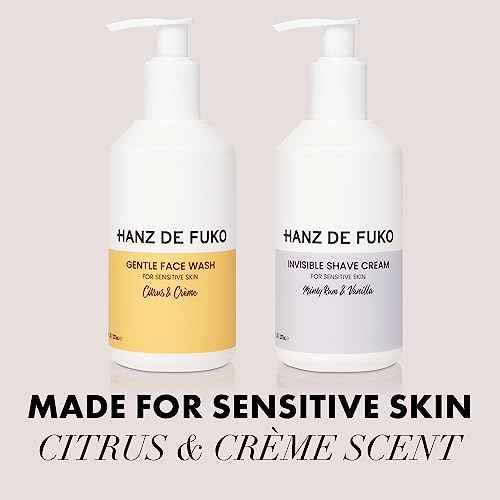 Hanz de Fuko Gentle Face Wash & Invisible Shave Cream Kit ? Premium Facial Cleanser (8 oz) & Premium Men¡¯s Shaving Cream (8 oz) ? Made for Sensitive Skin, Hypoallergenic, Sulfate and Paraben Free