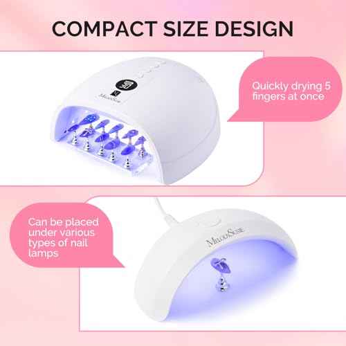 MelodySusie Nail Stand for Press Ons, Big Transparent Acrylic Magnetic Base for Painting Display with Brush Holder and 100 Pcs Reusable Double-Sided Tape for Home DIY Salon Supplies
