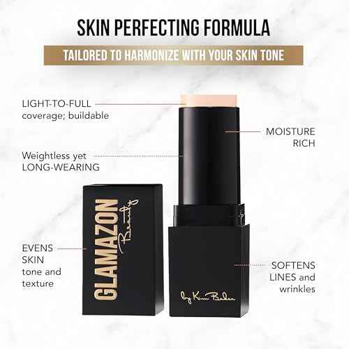 Glamazon Second to None Foundation Stick, Praline Dream, Light-to-Full Coverage, Weightless Makeup With a Glowy Natural Finish