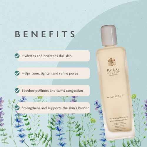 Rhug Wild Beauty - Rebalancing Skin Tonic with Meadowsweet | Refreshing Facial Toner | 120ml | Made in The UK