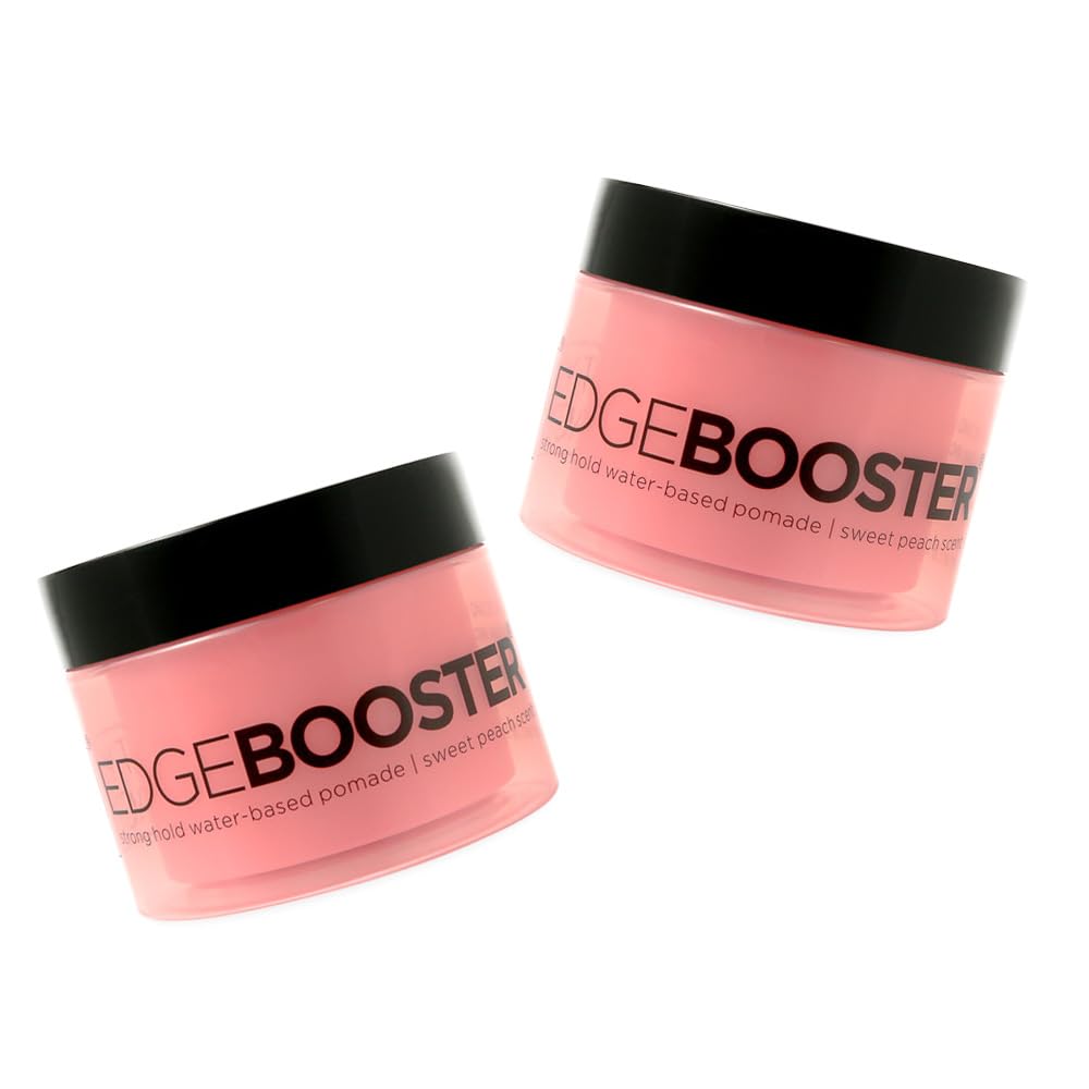 Style Factor EDGE BOOSTER Strong Hold Water-based Pomade 3.38 OZ [2 PACK] (SWEET PEACH)