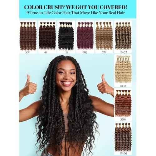 12A P4/30 Dark and Light Brown Human Braiding Hair for Boho Braids 5 Bundles 24 Inch 160g Deep Wave Braiding Hair for Bohemian Knotless Braids 100% Unprocessed Virgin Bulk Hair Extensions No Weft