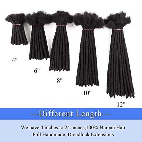 Orientfashion Human Hair Dreadlock Extensions,Locs Extensions Human Hair(6inch 0.6cm 10locs,1b)