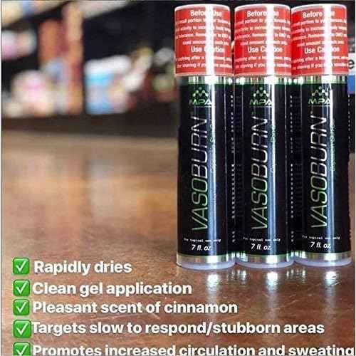 MPA Vasoburn Capsaicin Skin-Gel Pump Bottle, Targets Stubborn Areas, Capsaicin Cream, yohimbine Cream, bundle with a Motivational Wristband Bracelet to motivate and support you (7 oz.)