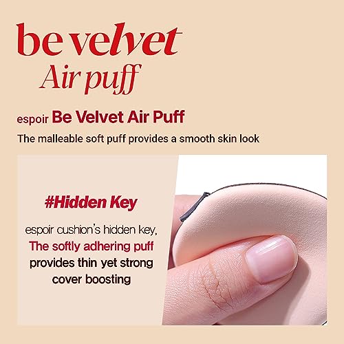Espoir Be Velvet Air Puff 7pc | Soft & Smooth Sponge Applicator for Flawless and Easy Makeup, Suitable for Cushion and Liquid Foundation, Cream, Powder, Concealer, Round Shape, Korean Base Tools