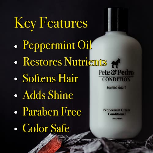 Pete & Pedro PEPPERMINT CONDITION - Peppermint Daily Haircare Conditioner for Men & Women | Creamy Conditioner Hydrates & Heals Dry, Damaged Hair | As Seen on Shark Tank, 8.5 oz.