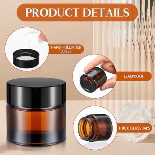 140 Pack 10ml Glass Jars with Lids Small Lip Balm Containers 10ml Sample Jars Travel Size Containers for Lip Balm Cream Lotion Makeup Cosmetic Skincare Travelling Retail Store(Amber)
