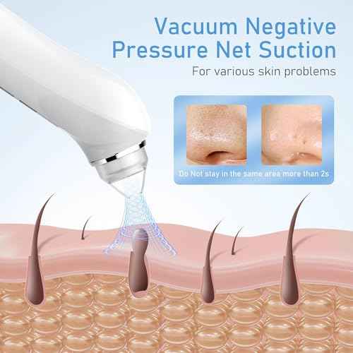 Facial Pore Blackhead Remover Vacuum, 1080P Camera Blackhead Remover, 20x Zoom, 8 LEDs £¦ 3 Suction Modes, 800mAh Battery & USB - 6 Heads Pore Cleaner Kit for Women&Men(White)