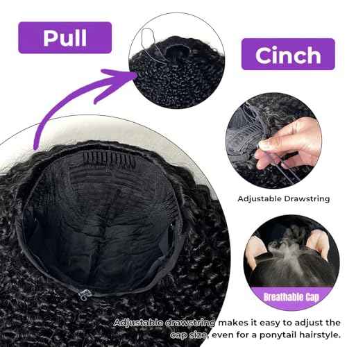 Half Wig Human Hair Jerry Curly Half Wig 200% Density Wear And Go Glueless Wigs Human Hair 3 In 1 Half Wigs With Drawstring Seamless Flip Headband Wig For Women 24Inch