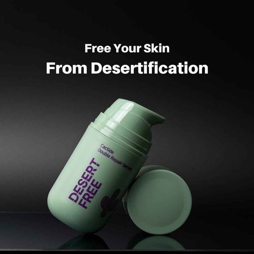 DesertFree Double Action Serum for Skin Barrier Support and Moisturizing - Natural Ingredients, Fragrance Free, Suitable for Sensitive Skin - 50ml