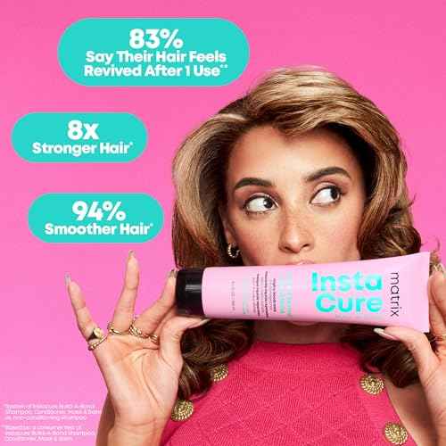 Matrix Instacure Build-A-Bond Instant Revival Liquid Mask - Strengthening Hair Repair For Very Damaged Hair, Citric Acid & Squalane, Softens & Smooths, Vegan & Sulfate-Free