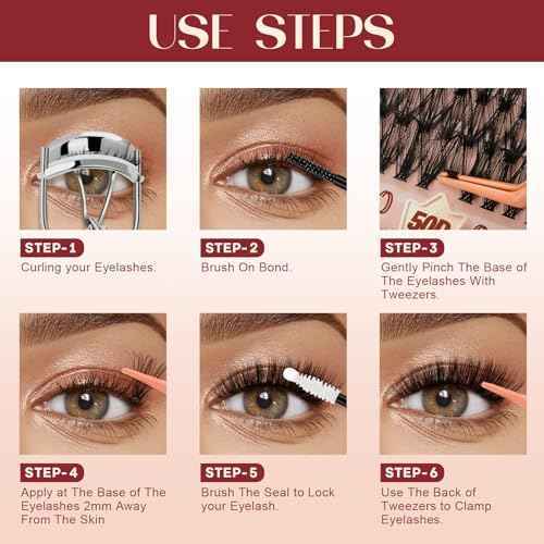 Higu clace Lash Clusters 600pcs 30D+40D+50D+60D+80D+100D Eyelash Clusters 6 Styles Mixed 10-18MM, Wispy Cluster Eyelash Extensions, Easy to Use, Can DIY at Home