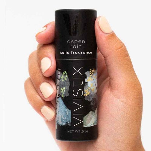 Vivistix Solid Perfume Stick | Aspen Rain scent | Portable, clean, fresh, rain, aquatic travel perfume | Made in the USA | no parabens, phthalates, or preservatives