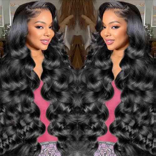 30 Inch Body Wave Lace Front Wigs Human Hair 180% Density Frontal Wigs Human Hair Wigs for Black Women 13x4 HD Lace Front Wigs Human Hair Pre Plucked with Baby