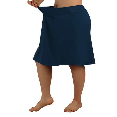 beroy Women Plus Size Skorts Skirts Knee Length Running Skirts for Women with Pockets Navy 3XL