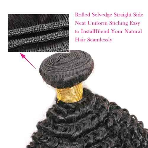 10A Brazilian Afro Curly Hair Bundles 2 Bundles 20 22 Inch Afro Curly Human Hair 100% Unprocessed Virgin Human Hair Curly Weave Hair Extensions for Women Natural Black Color