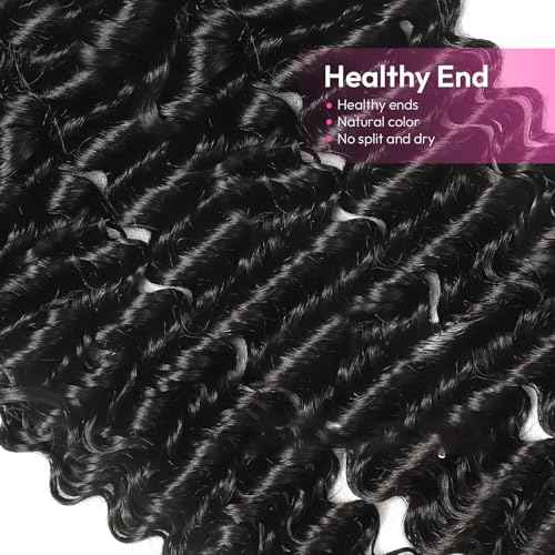 Bundles Human Hair Deep Wave 16 18 20 Inch 12A Deep Curly Bundles Human Hair Extensions 100% Unprocessed 3 Bundle Brazilian Virgin Human Hair Extensions Wet and Wavy Double Weft Bundles Natural