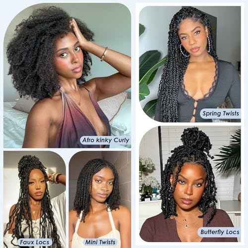 Afro Kinkys Bulk Human Hair,22 Inch 50g/Pack Afro Kinky-Curly Human Hair Bulk for Mini Twist,4C Chocolate Brown Bulk Human Braiding Hair For Micro,Crochet,Repair, Dreadlocks,Locs Extensions #4